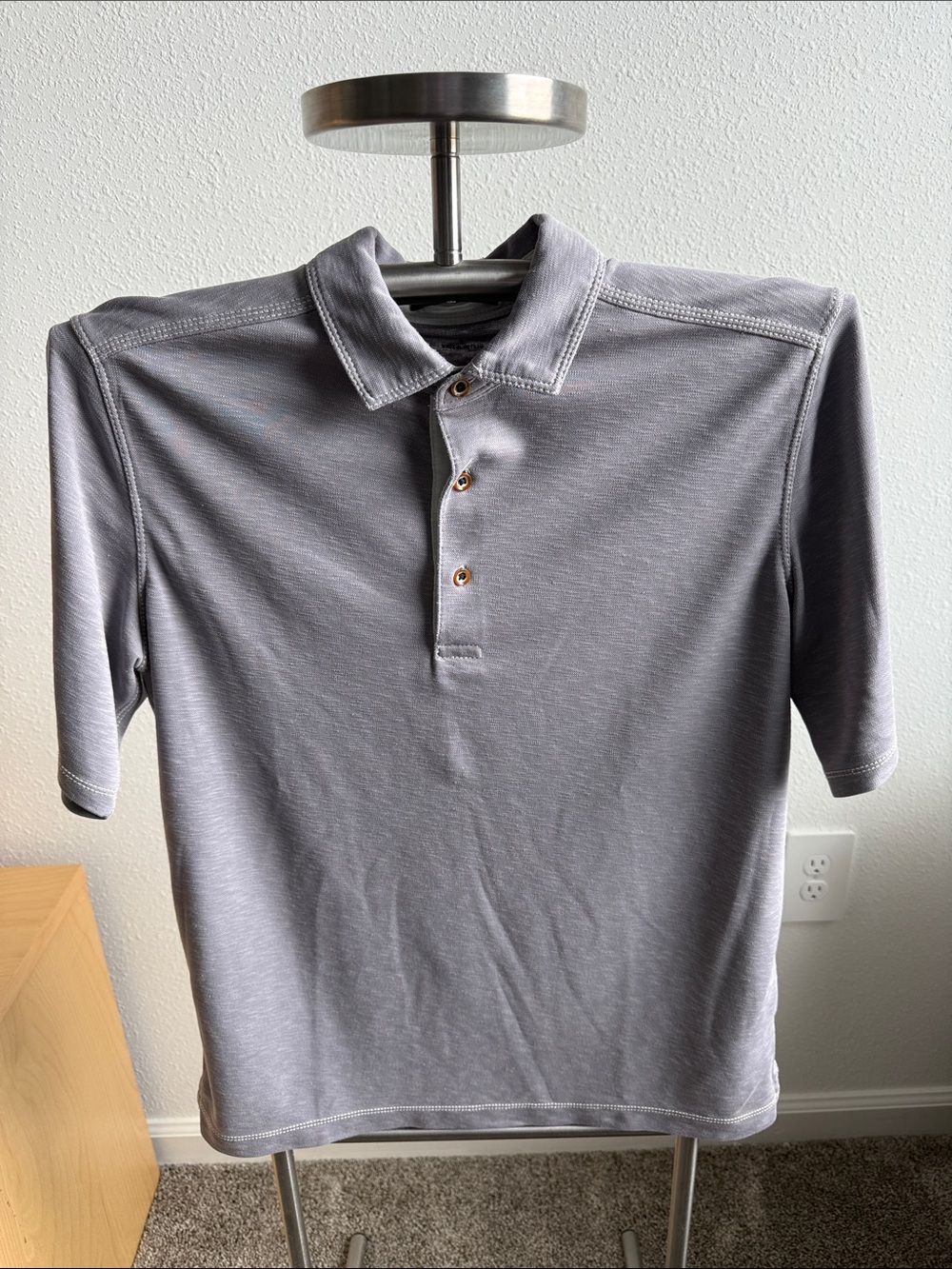 Johnston & Murphy Men's Short-Sleeve Polo in Light Gray